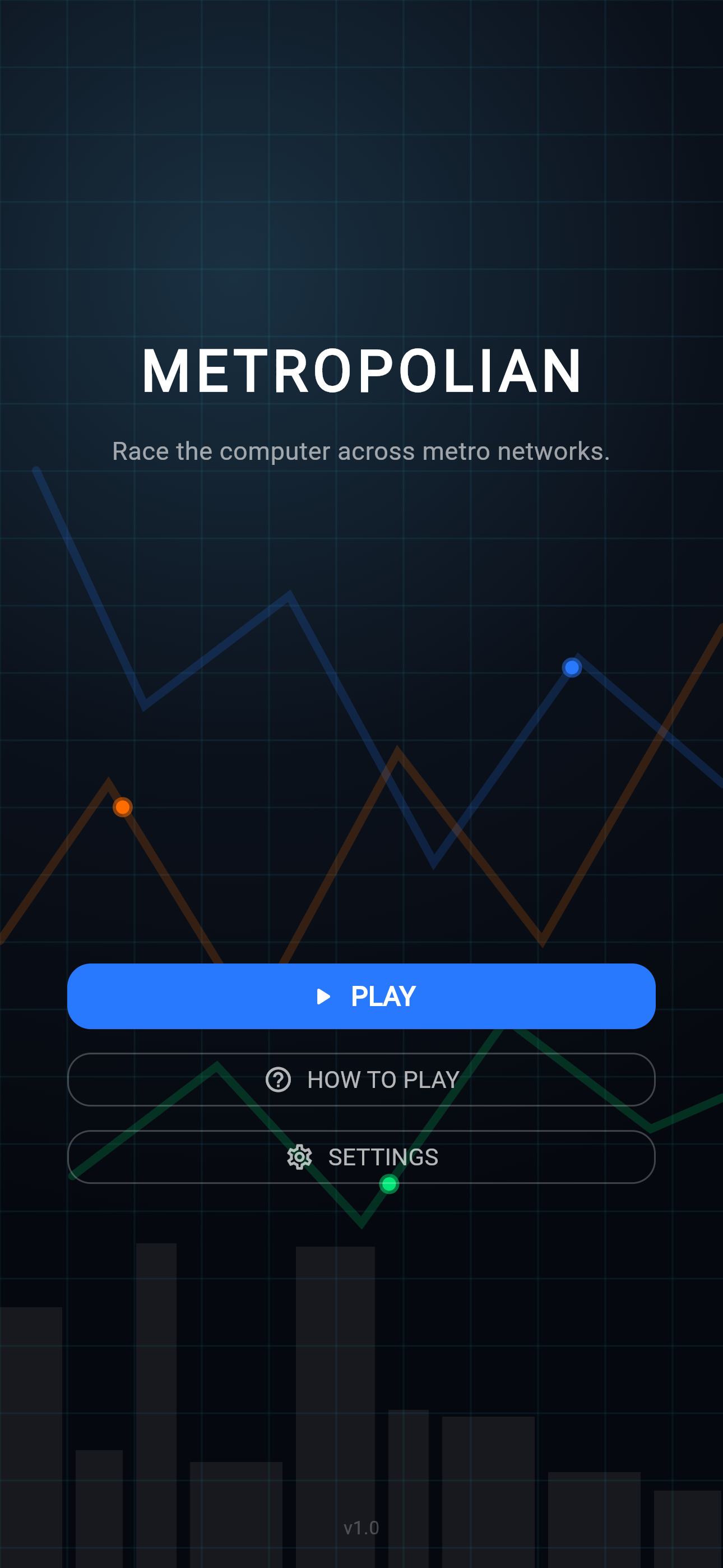Metropolian app start screen