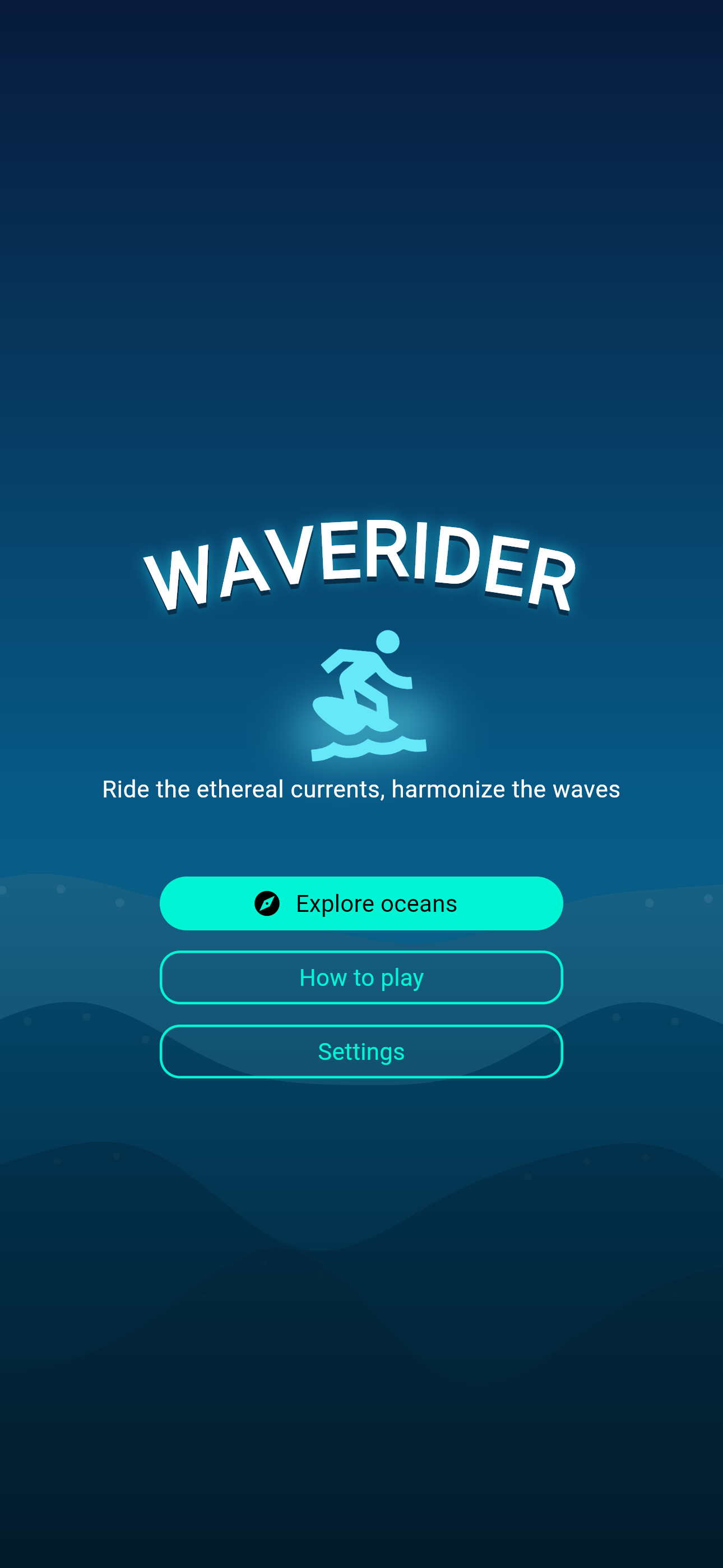 Waverider app start screen